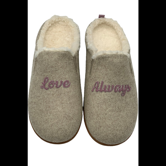 Spenco Orthotic Felted Novelty Slippers Evie Oatmeal - Wide - Picture 1 of 4